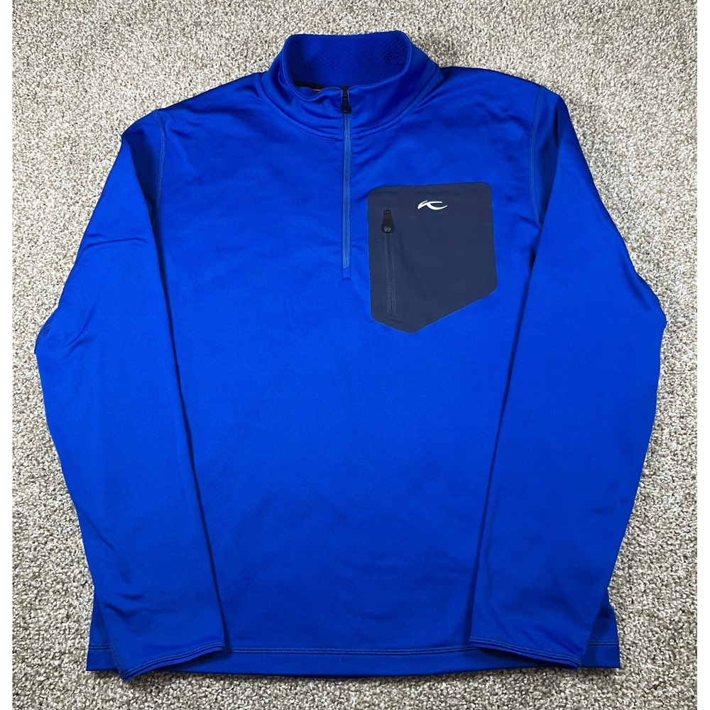 Kjus Men Hydraulic Halfzip Blue Pullover Fleece MS25-807 Size 52 L Large